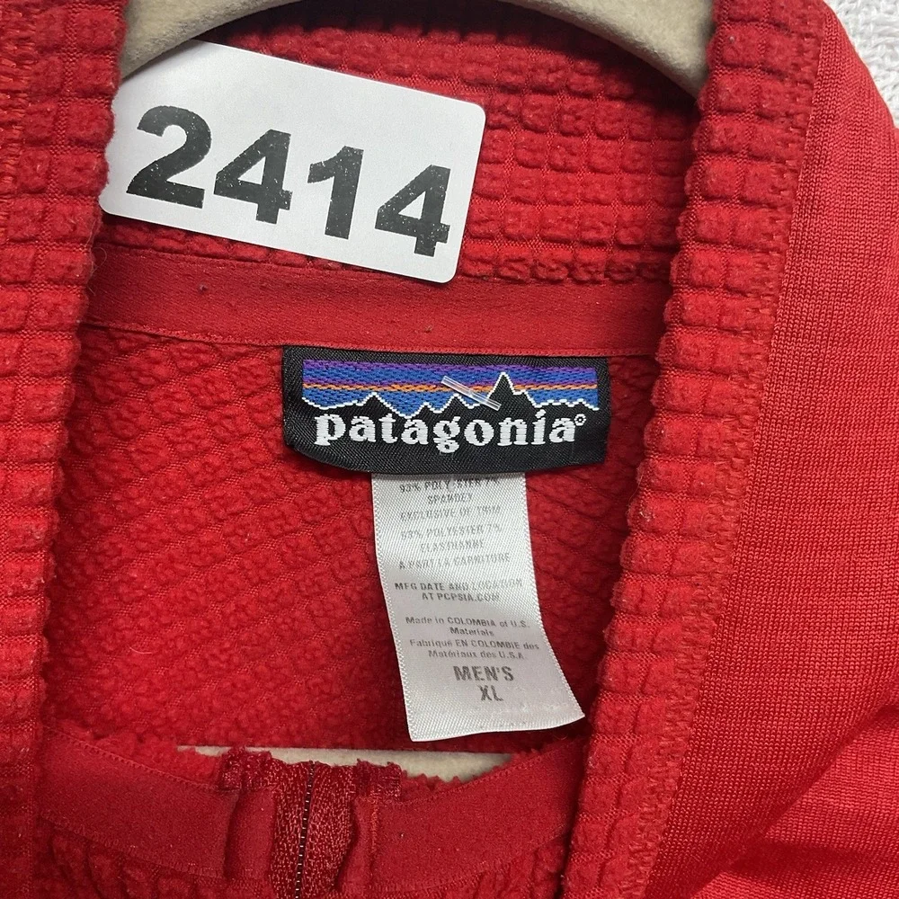 Patagonia Men's R1 Pullover 1/4 Zip Fleece Base Layer Sweater Red‎ Size XL